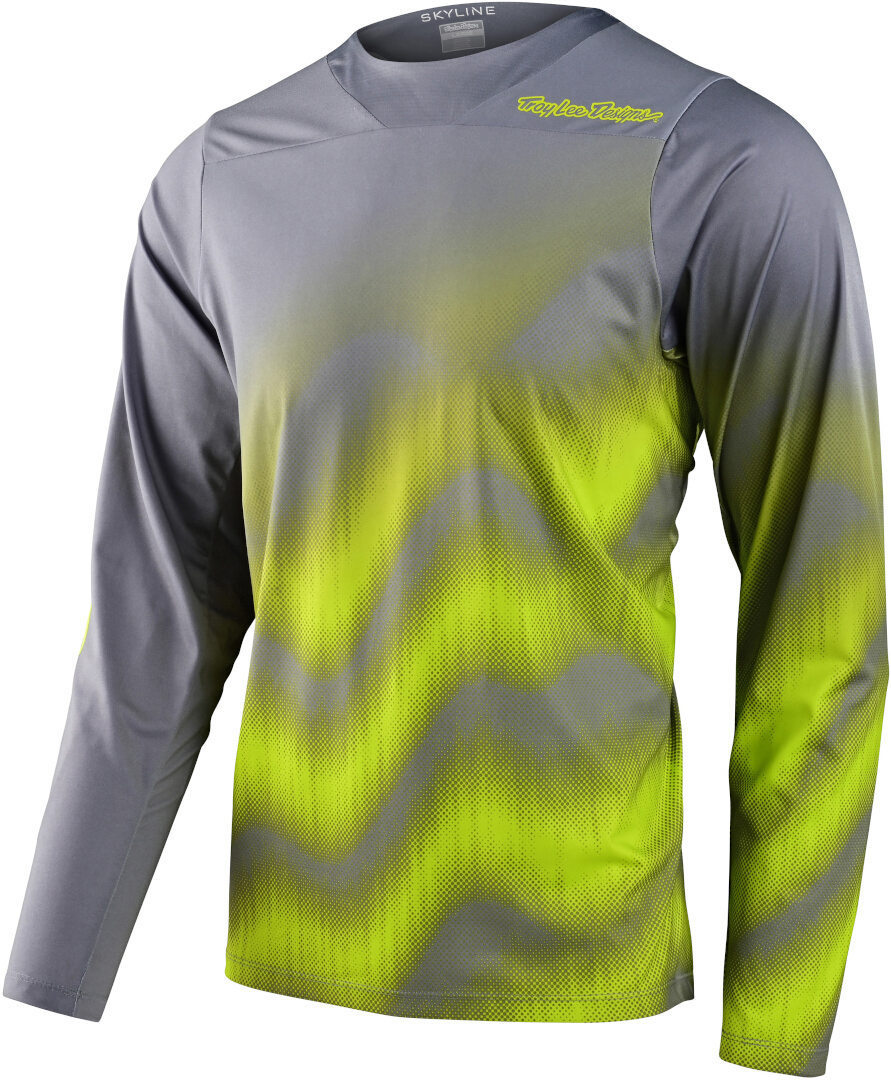 Troy Lee Designs Skyline Chill Waves Longsleeve cykeltröja grå/gul L Figur 1