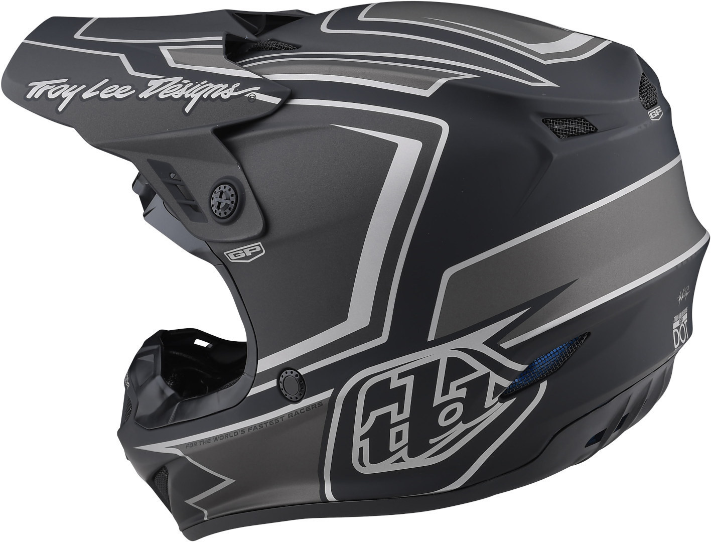 Troy Lee Designs GP Ritn Motocross Hjälm Svart matt/grå Man (57/58) Figur 7