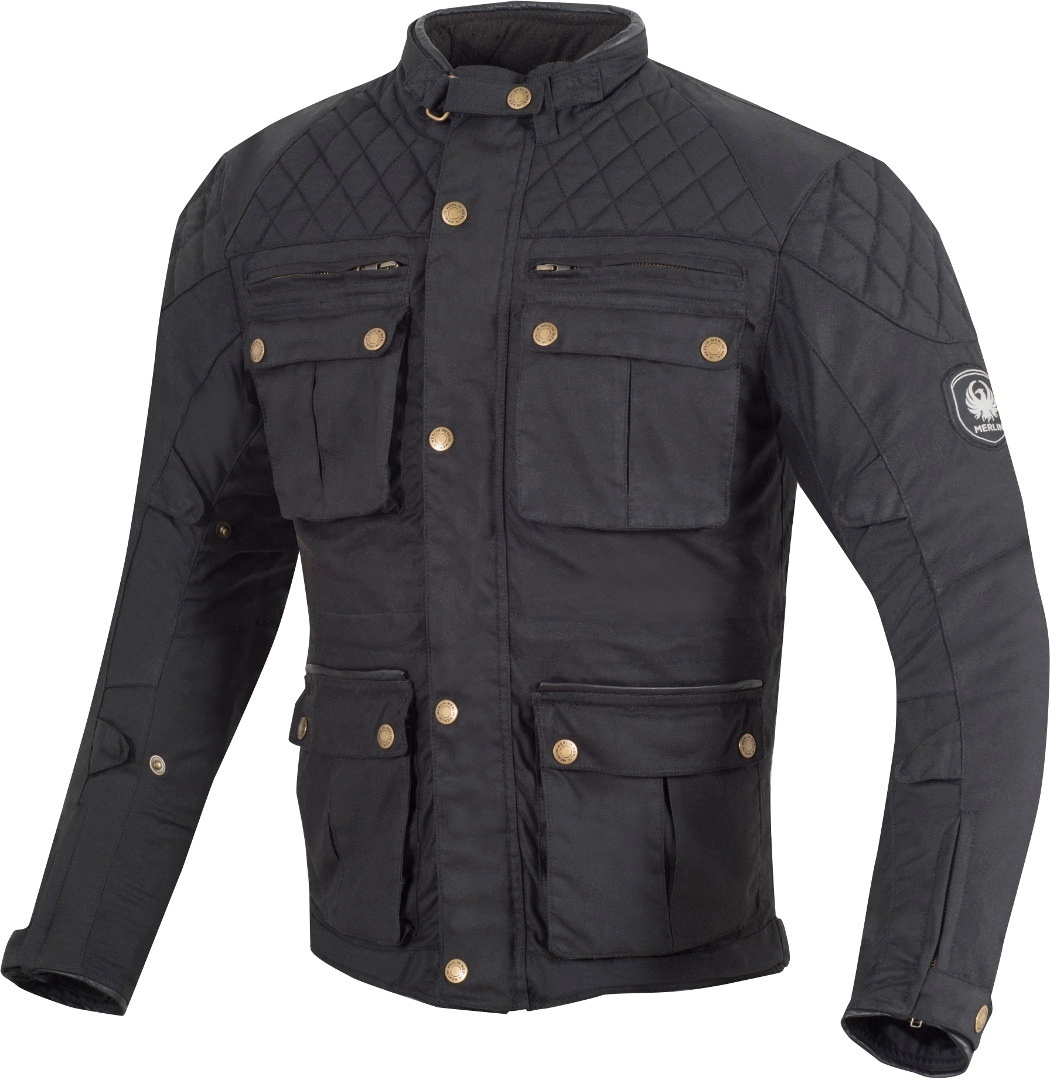 Merlin Edale Giacca cerata moto nero L Figura 1