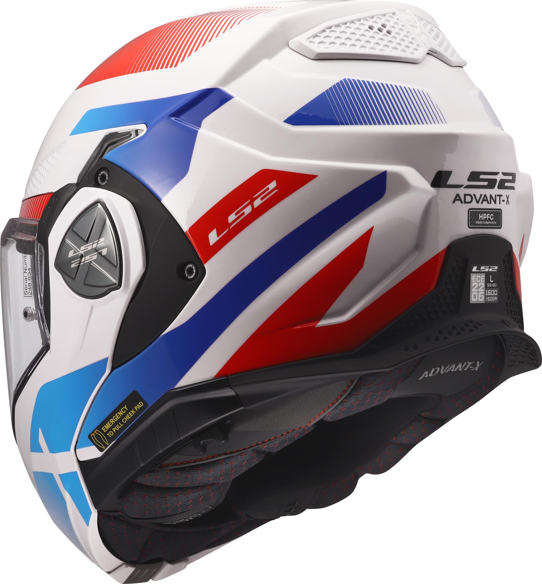 LS2 FF901 Advant X Nova Helm wit/blauw/rood M (57/58) Figuur 3
