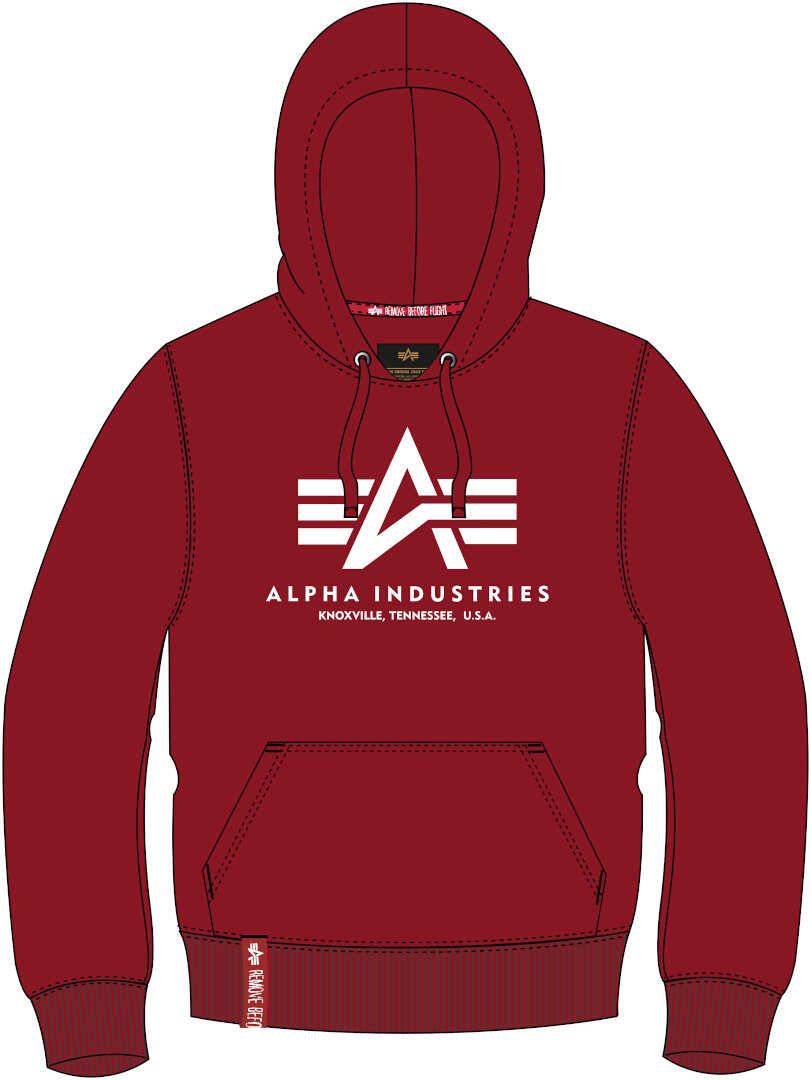 Alpha Industries Basic Hoodie vermelho M Figura 1