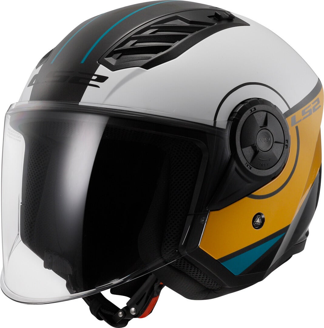 LS2 OF616 Airflow II Cover Casque jet Blanc/Marron S (55/56) Figure 1