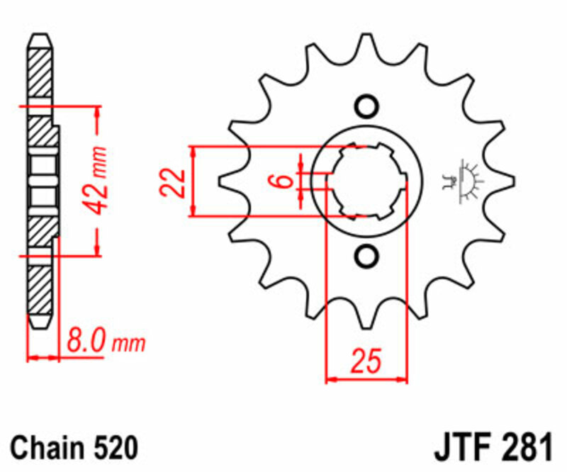 JT-DRIVHJUL Standard stålhjul 281 - 520 Figur 3