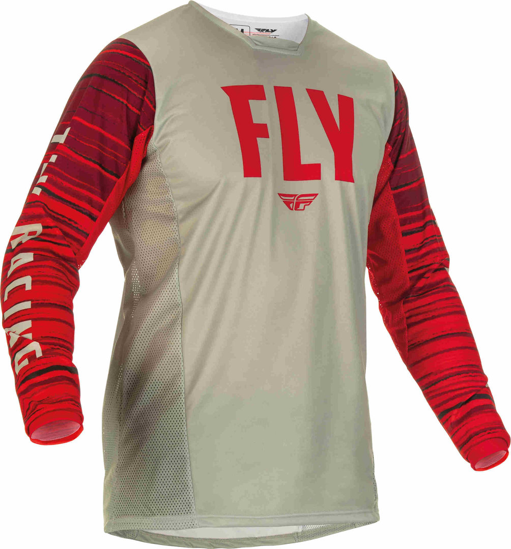 Fly Racing Kinetic Wave Tricou de motocross Gri/Roșu XXL Figura 1