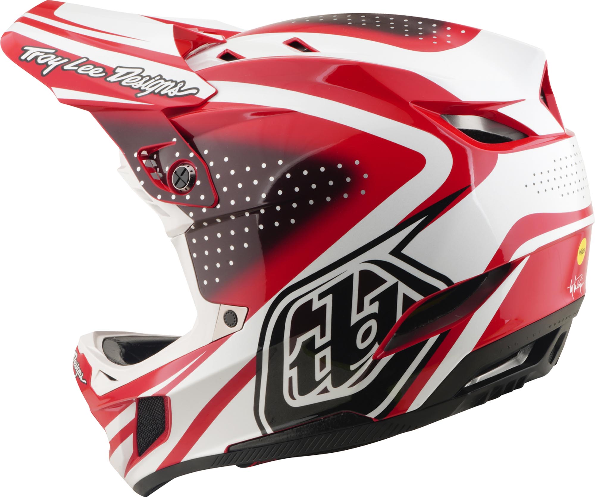 Troy Lee Designs D4 Polyacrylite MIPS The Line Downhill Helm rot/weiß S (55/56) Abbildung 7