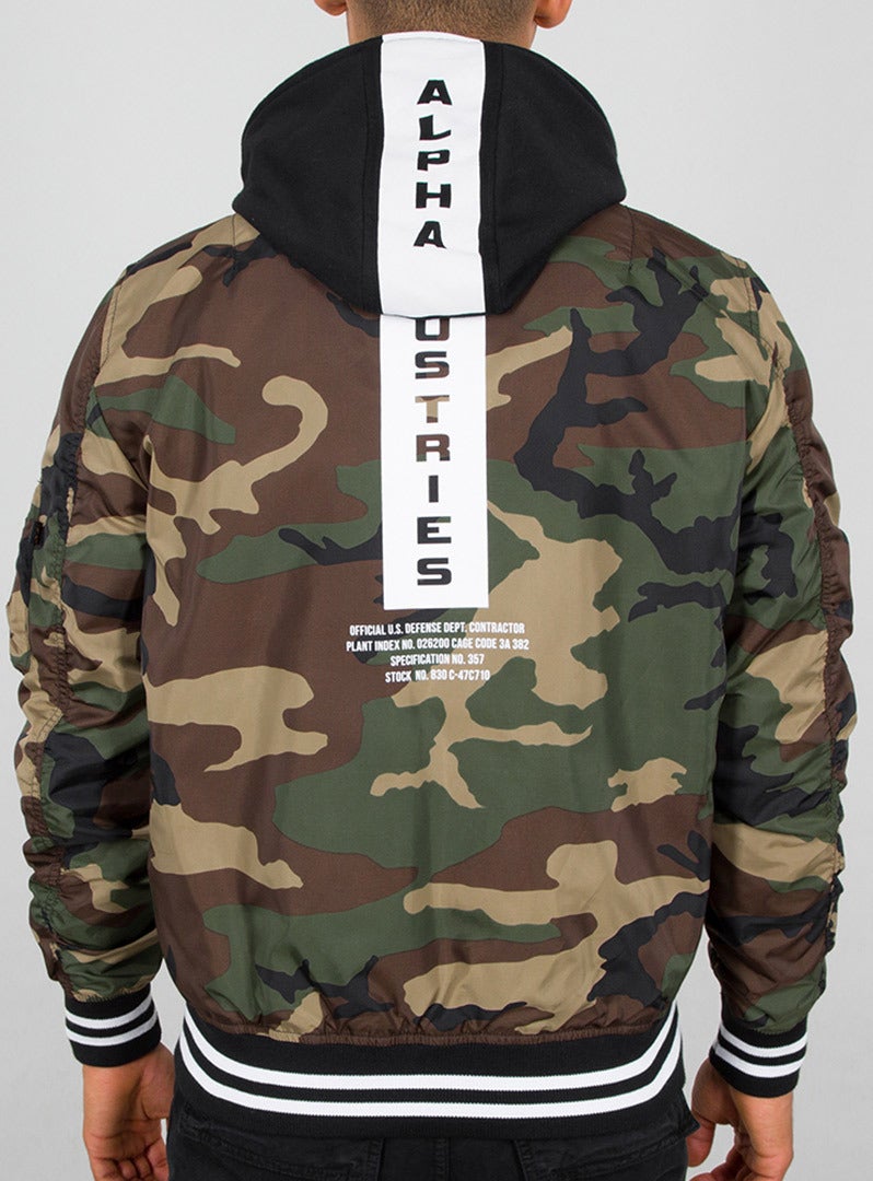 Alpha Industries MA-1 TT Hood Defense Veste Camouflage S Figure 2