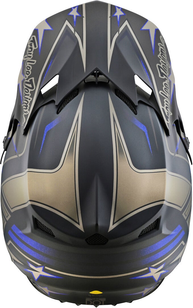Troy Lee Designs SE4 Polyacrylite Flagstaff MIPS Motocross hjelm Sort/guld S (55/56) Figur 8