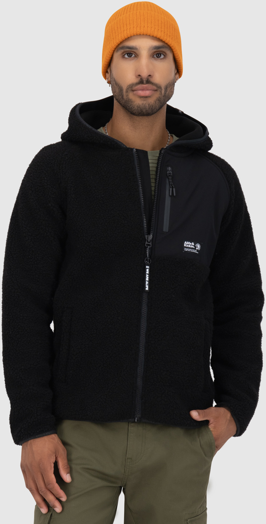 Alife And Kickin HaraldAK G Teddy Zip Hoodie Huvtröja med dragkedja svart 2XL Figur 2