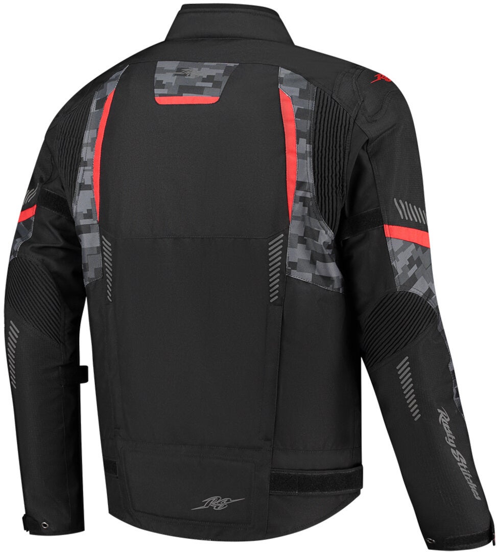 Rusty Stitches Pete Chaqueta textil impermeable para motocicleta negro/gris/rojo XXL Figura 2