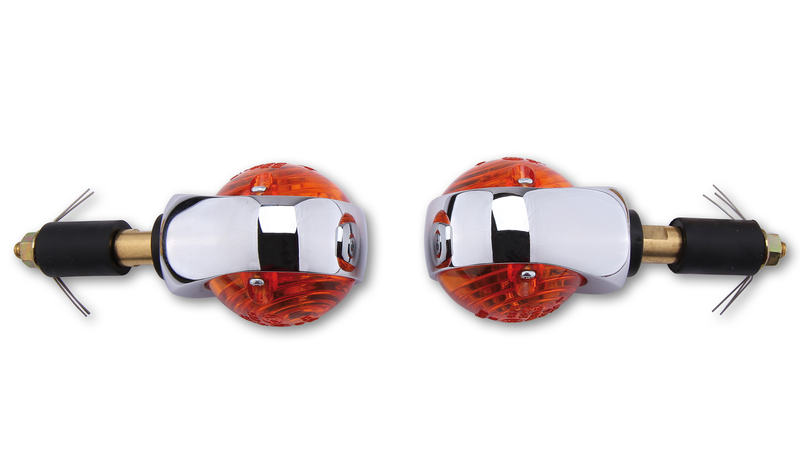HIGHSIDER Smart Ochsenauge Bulb Bar Ändindikator Kropp Krom / Lens Orange (Par), Fram och Bak Figur 5