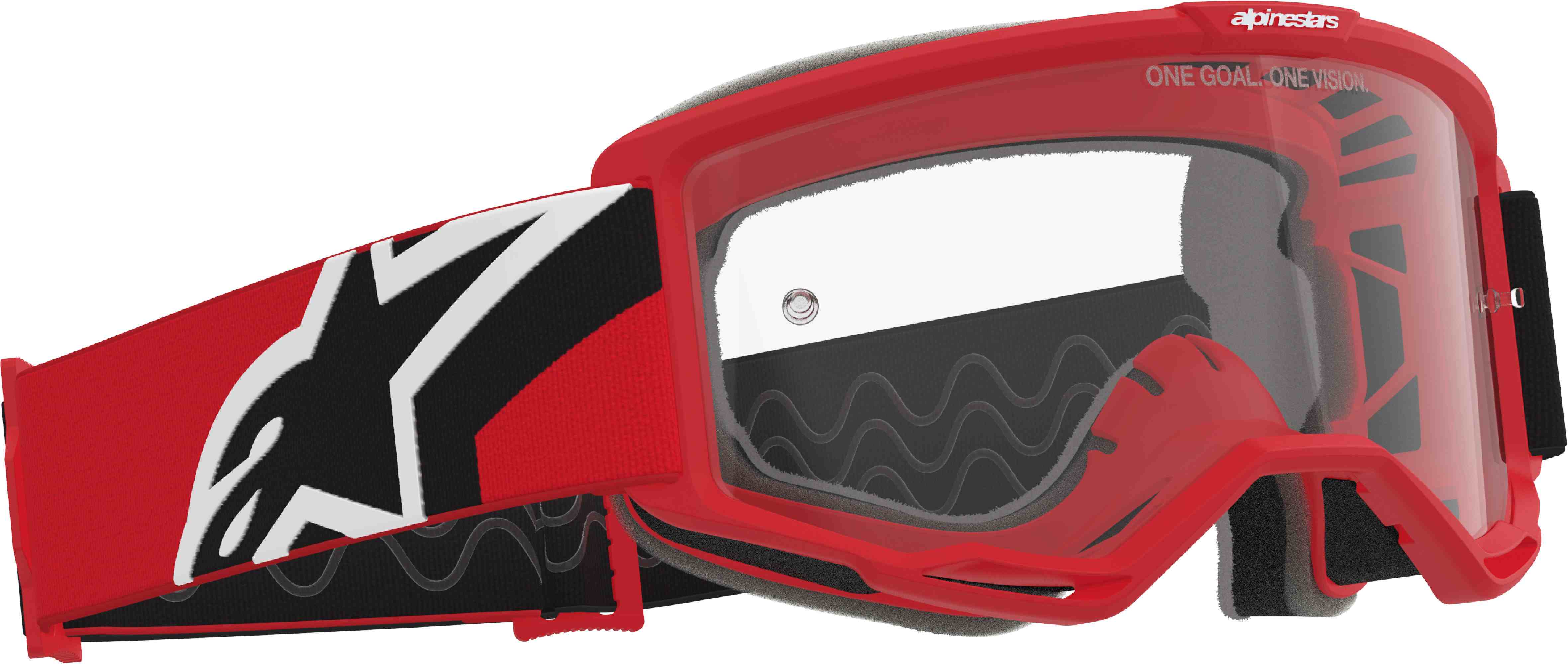 Alpinestars Vision OTG Motocross Glasögon röd/vit/svart Figur 2