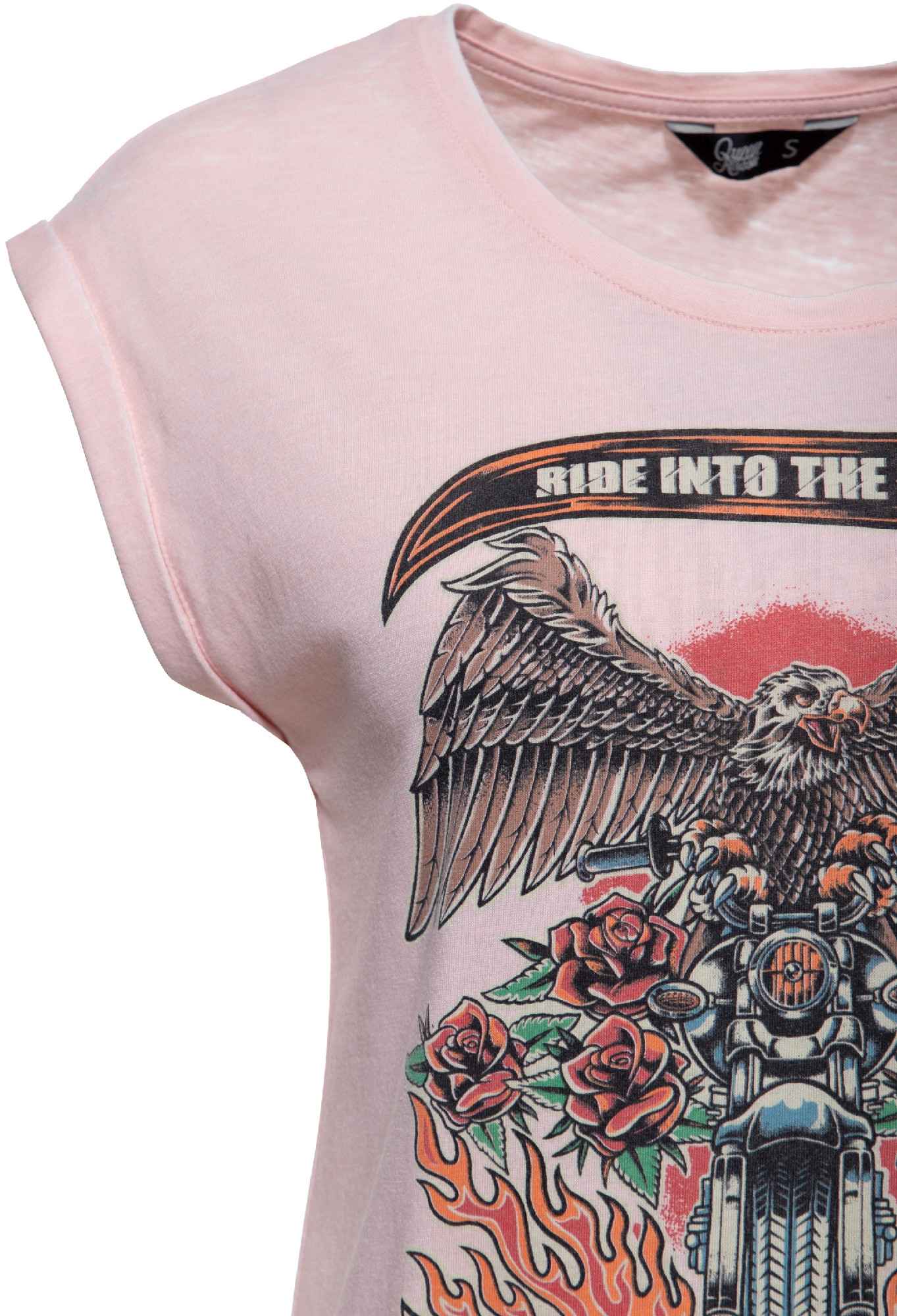 Queen Kerosin Ride Into The Wild Dame T-shirt grå L Figur 3