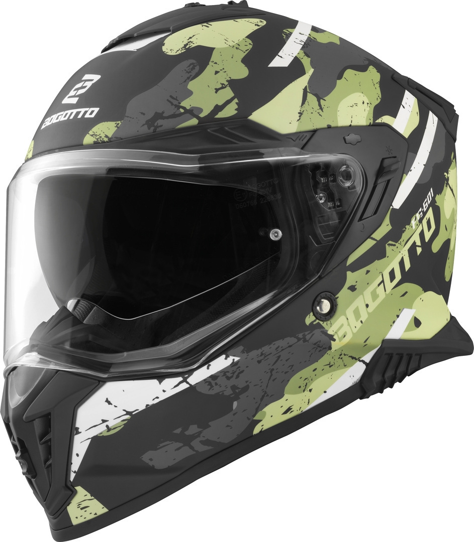 Bogotto FG-601 Sniper Cască Enduro din fibră de sticlă negru mat/gri/verde XS Figura 9