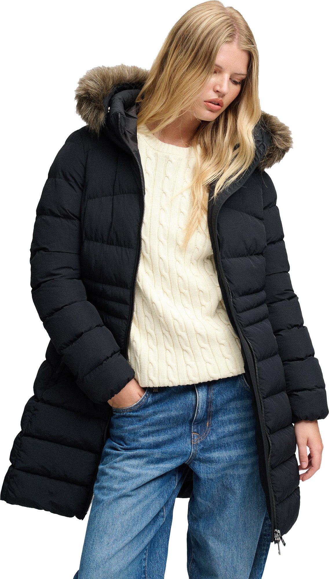 Superdry & Co Fuji Casaco feminino preto XL Figura 8