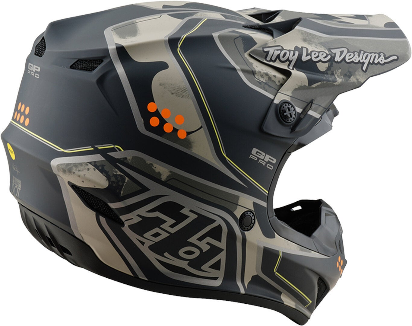 Troy Lee Designs GP Pro MIPS Trooper Casco Motoross nero/grigio/verde XL (60/61) Figura 5