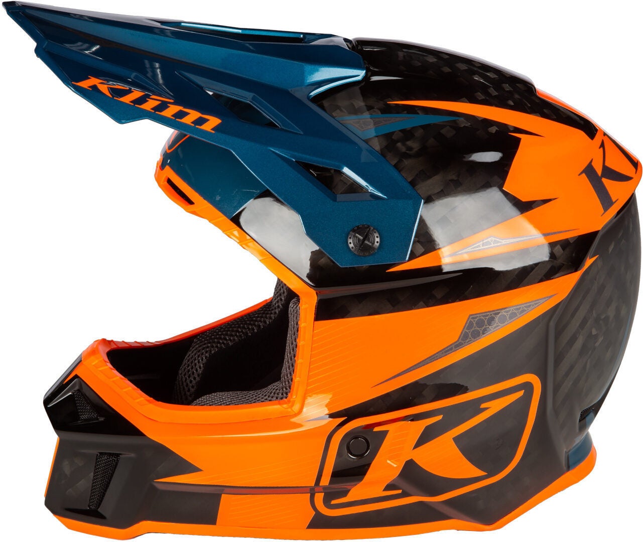Klim F3 Carbon Pro Casco Motocross Arancione/blu M (56/57) Figura 7