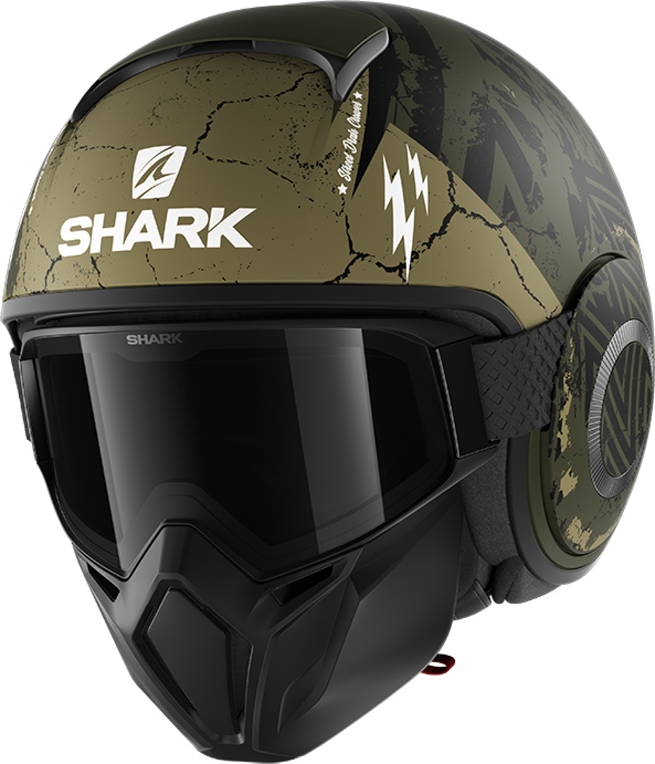 Shark Street-Drak Crower Jet hjälm svart matt/grön XL (61/62) Figur 1