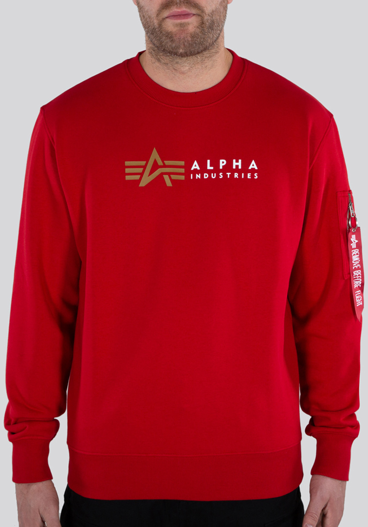 Alpha Industries Label Pullover red M Figure 1