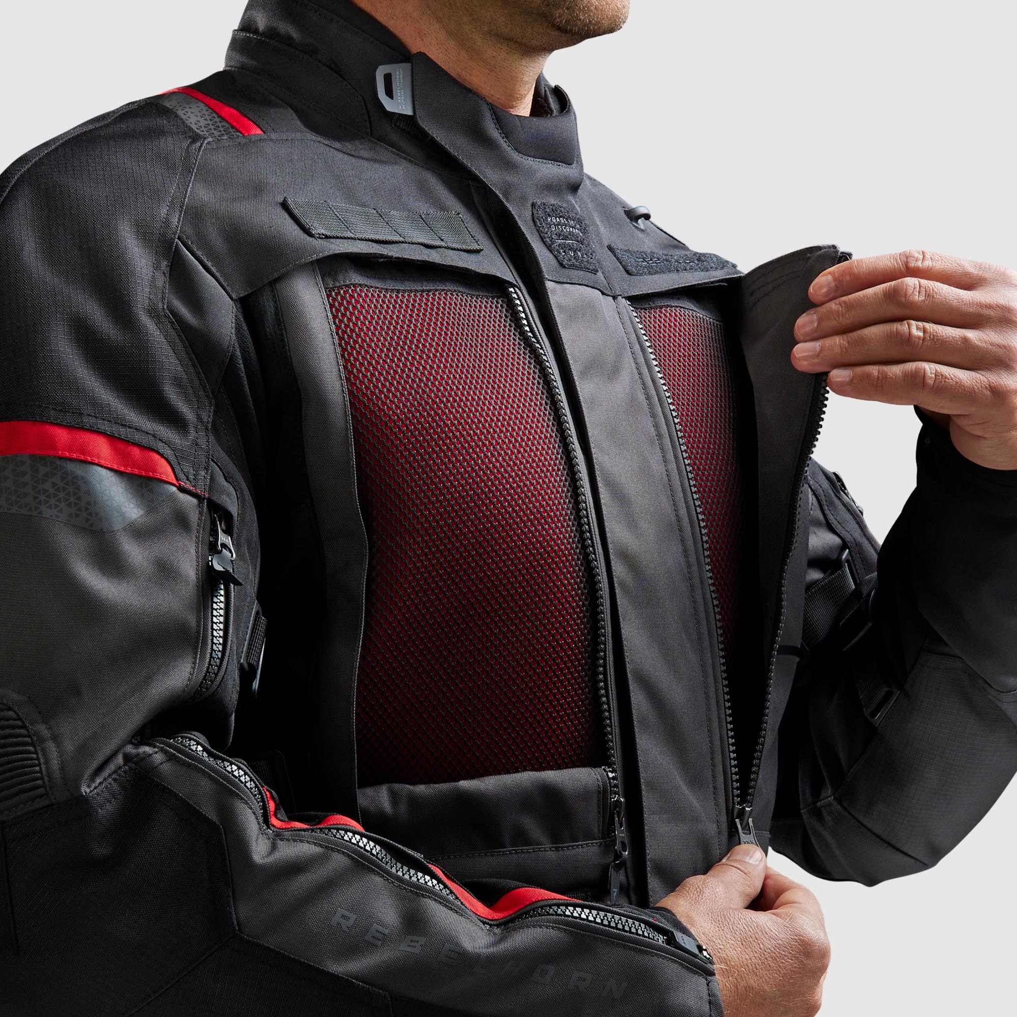 Rebelhorn Cubby 5 waterproof Motorcycle Textile Jacket dark grey/black/red M Figure 3