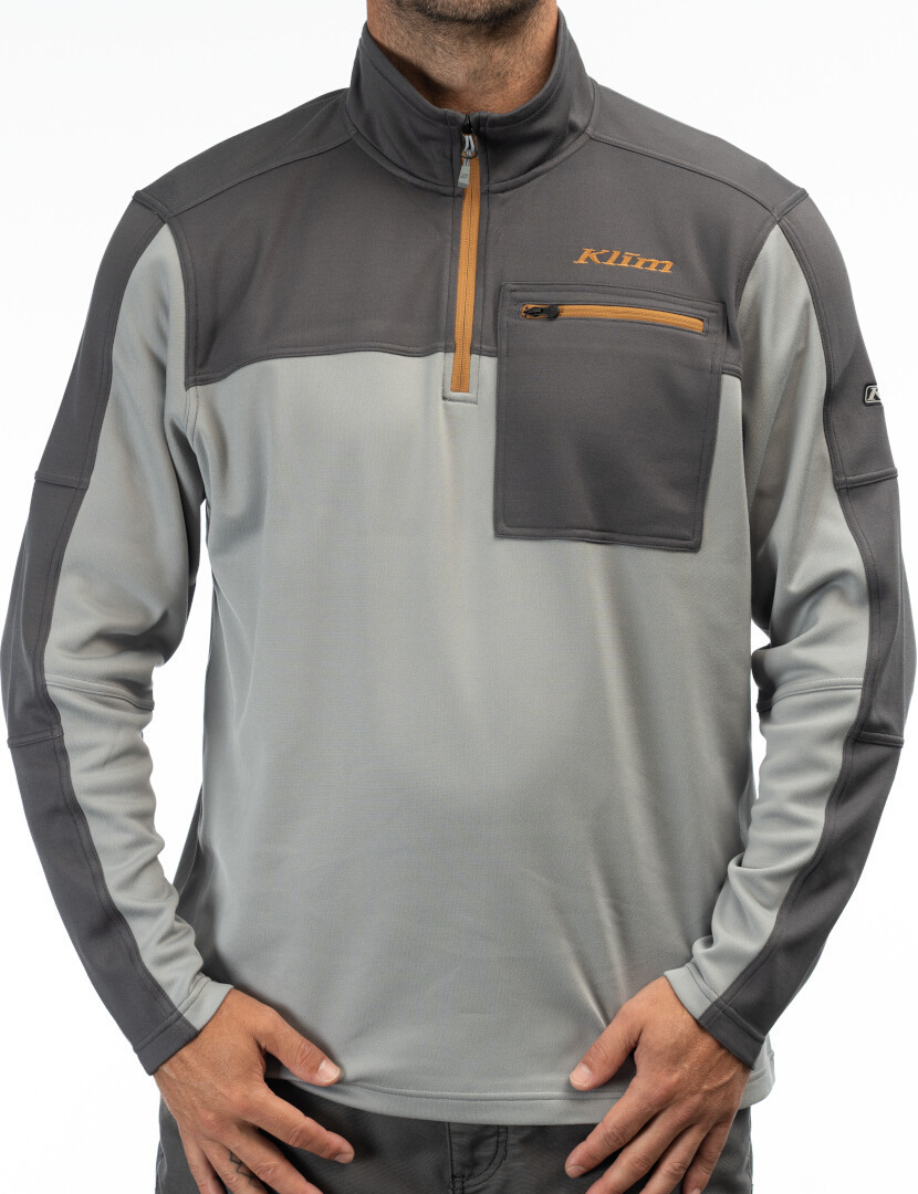 Klim Glacier 1/4 Zip Pullover lys grå/mørkegrå L Figur 1