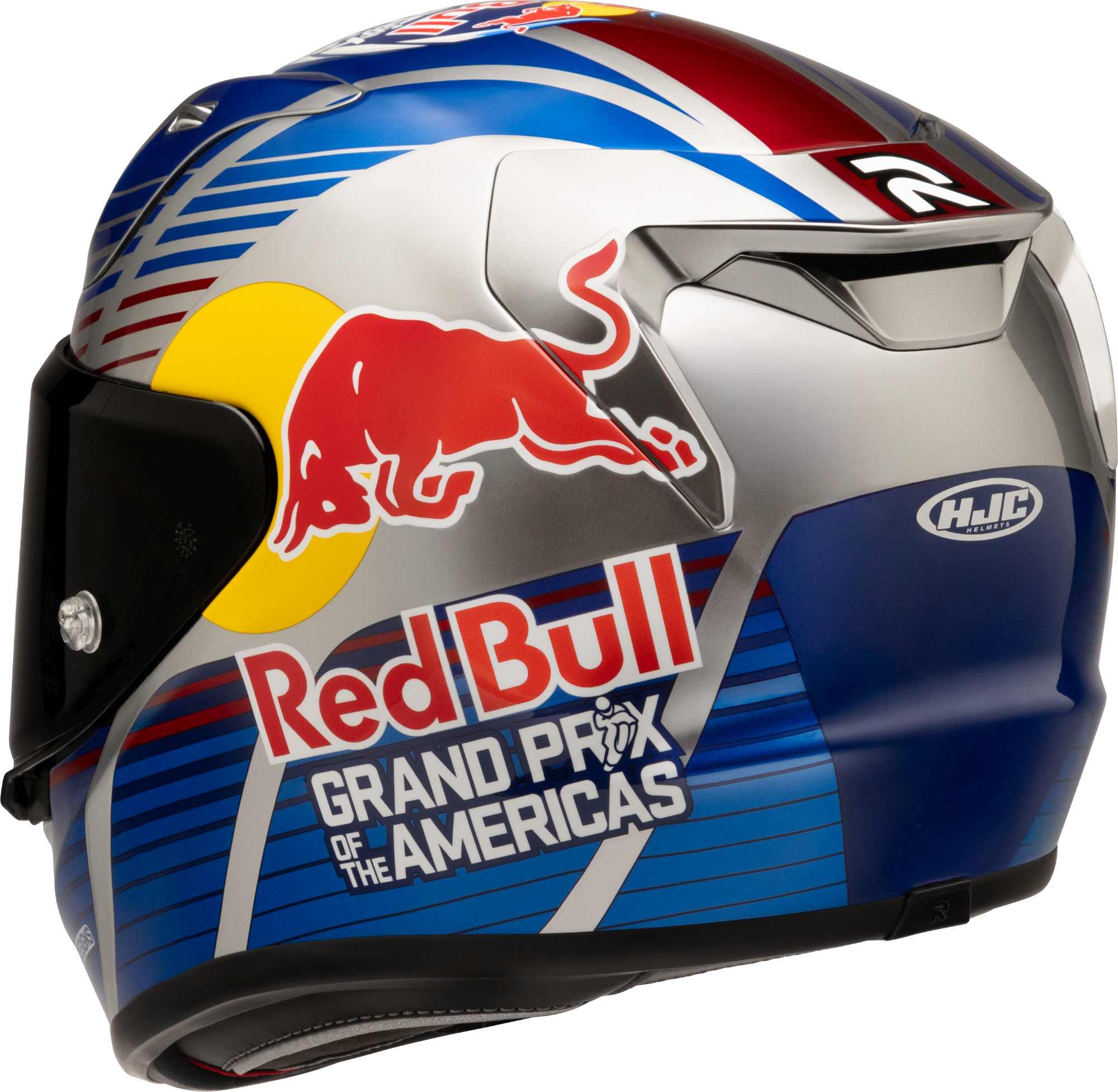 Side view of HJC RPHA 12 Red Bull Austin GP II Helmet