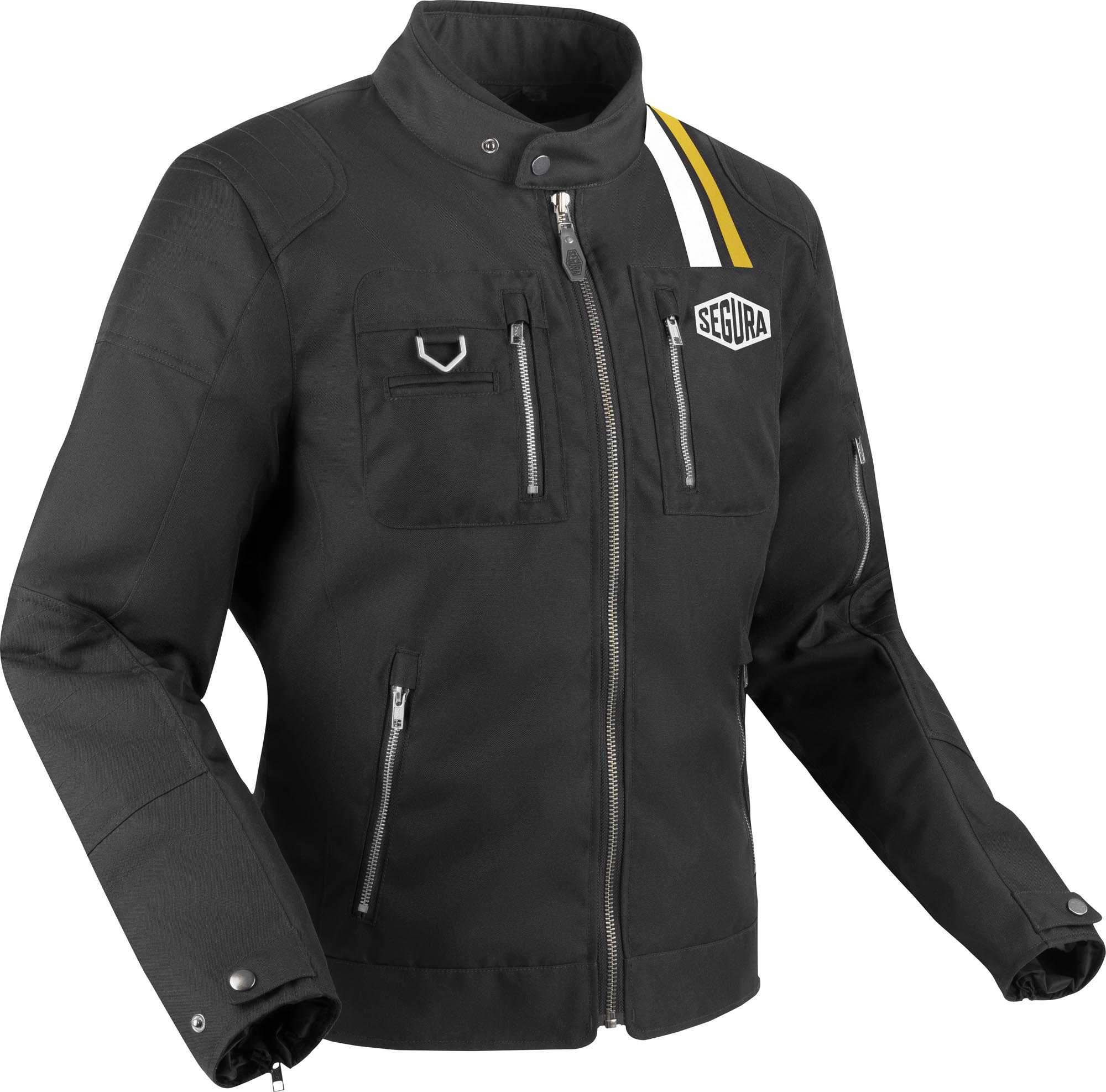 Segura Scorpio Giacca tessile da motocicletta nero/bianco/giallo 4XL Figura 1