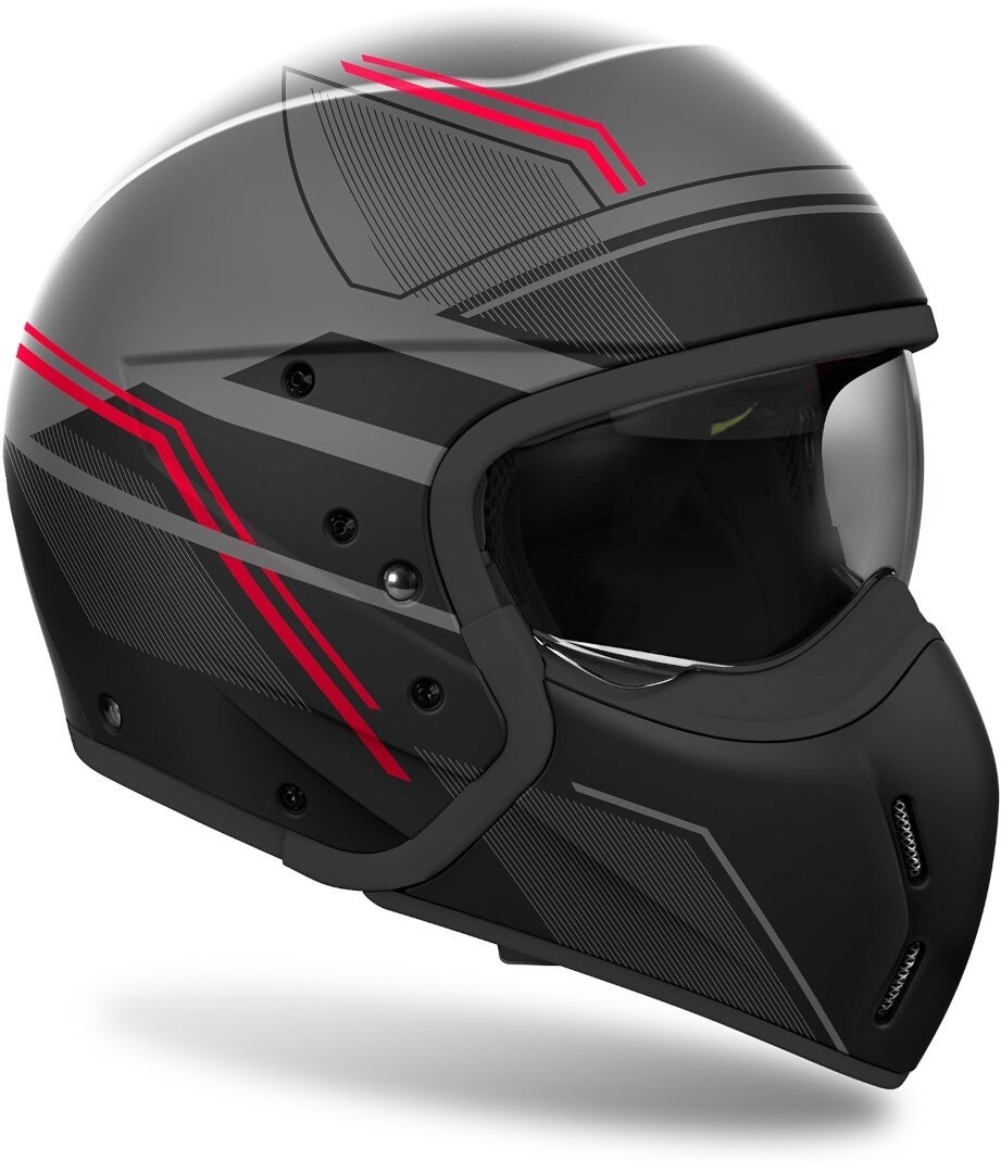 Airoh J 110 Slim Helm schwarz matt/grau/rot M (57/58) Abbildung 5