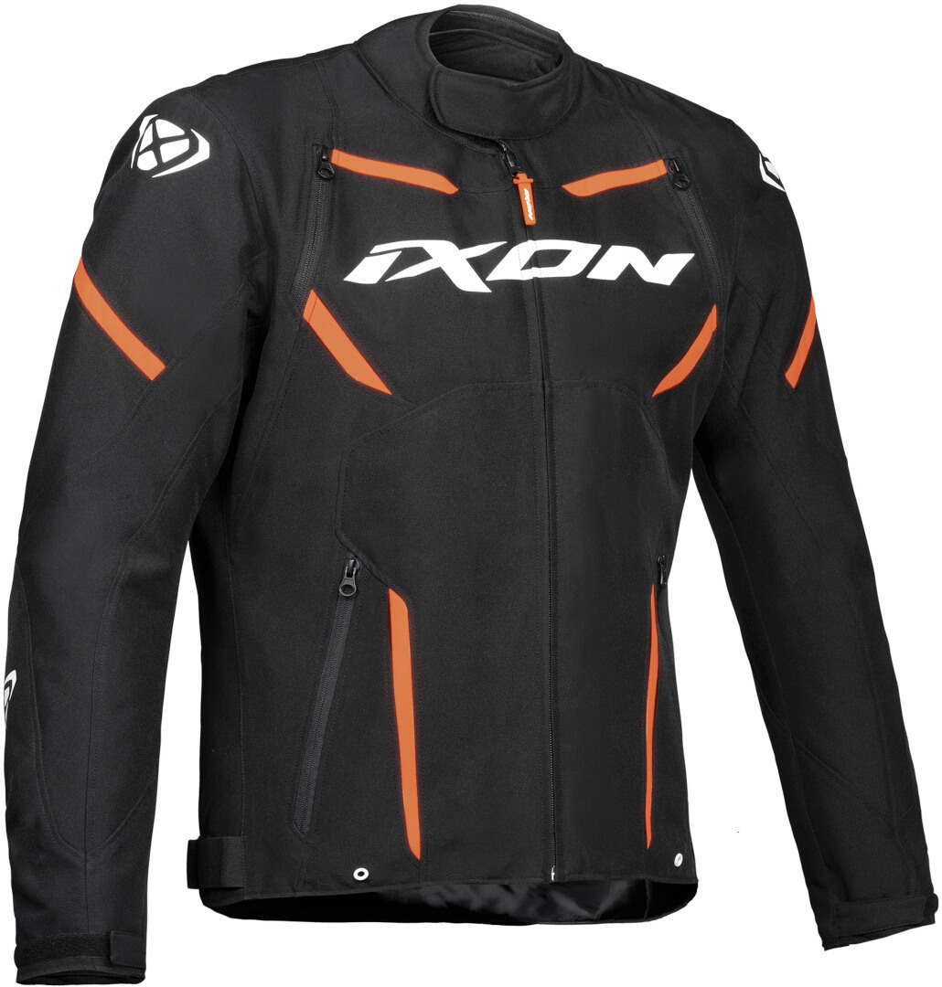 Ixon Striker Waterdichte motorfiets textieljas zwart/wit/oranje M Figuur 1