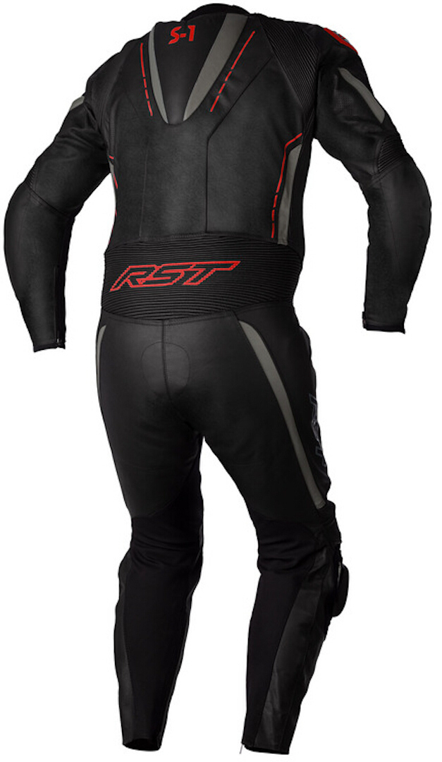 RST S1 1-Piece Motorcycle Leather Suit black/grey/red L Figure 2