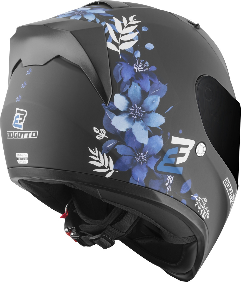 Bogotto H128 Fiori Cască Negru/Albastru XS Figura 14