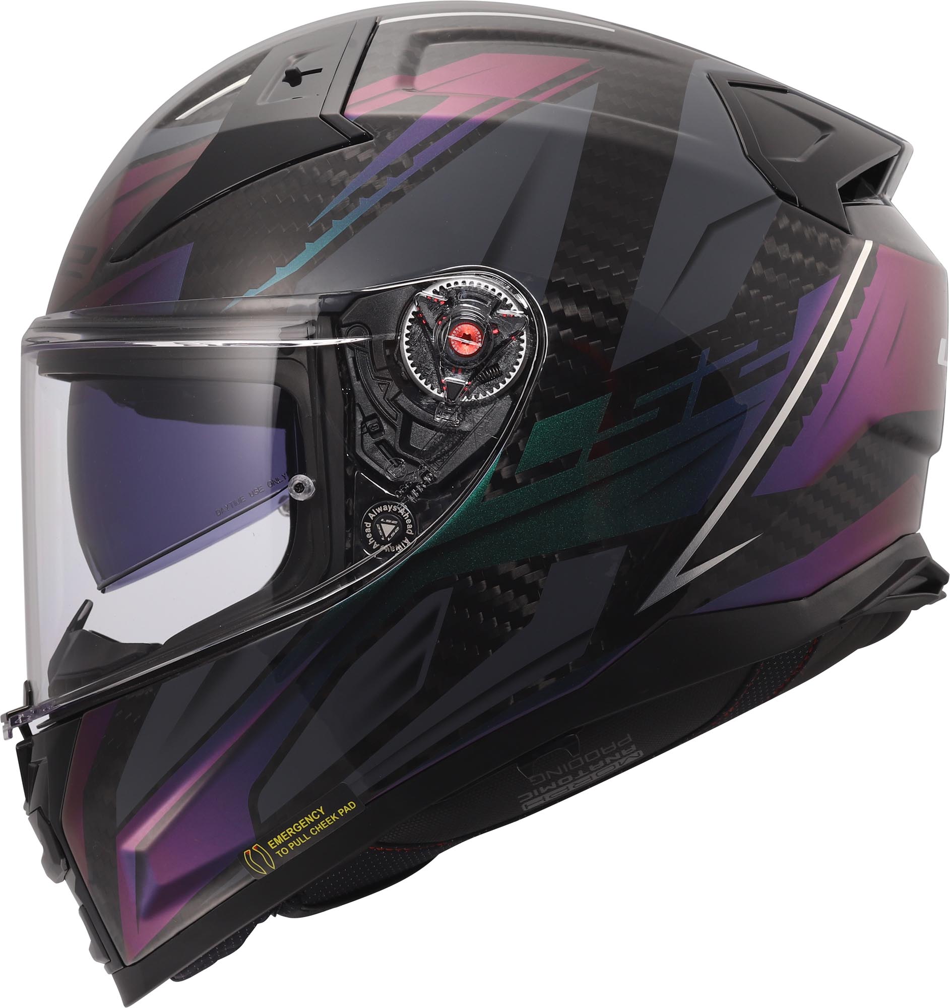 LS2 FF811 Vector II Carbon Savage Helmet grey/white/red L (59/60) Figure 4