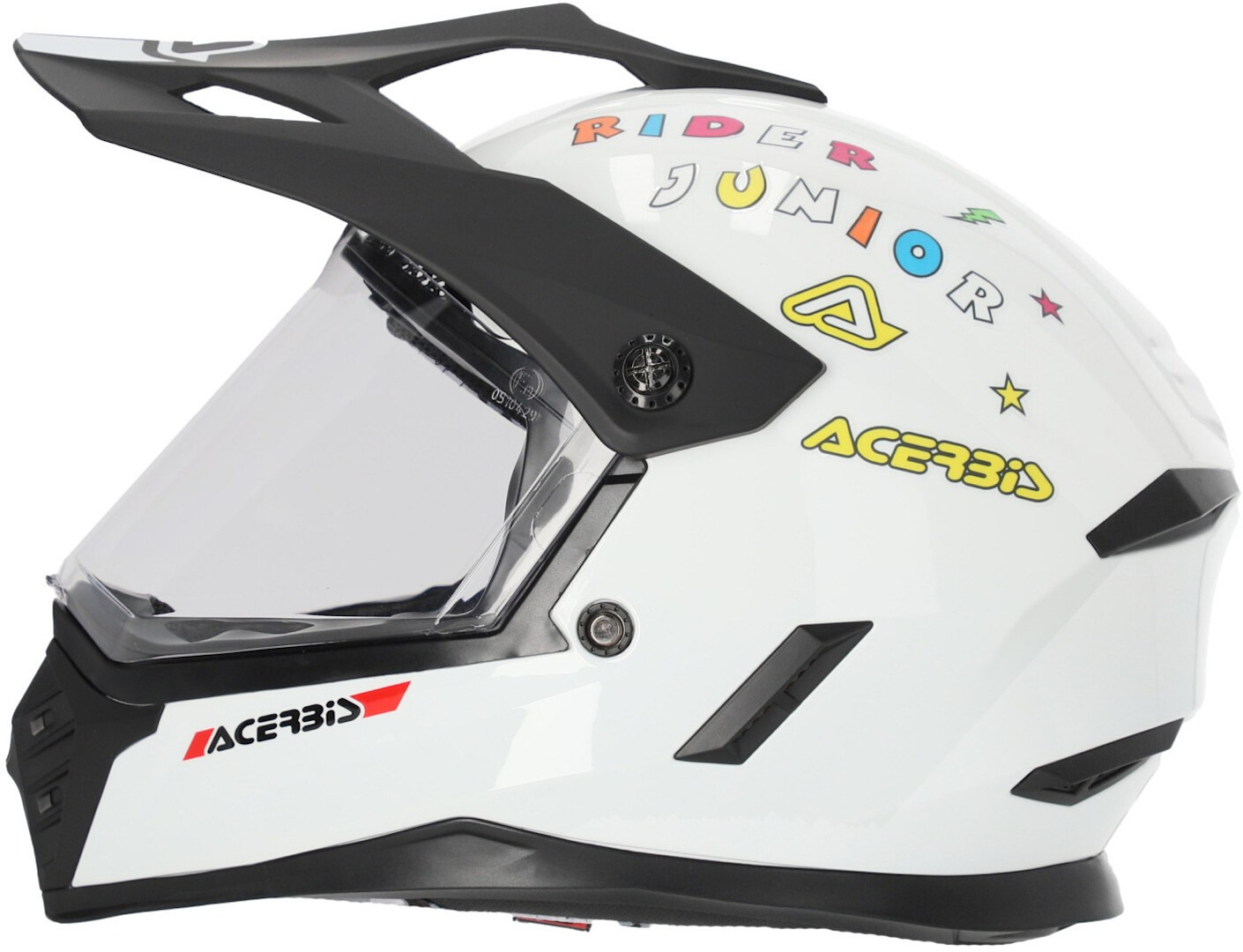 Acerbis Rider Solid Motocrosshjälm för ungdomar Vit Y/XL (53/54) Figur 3