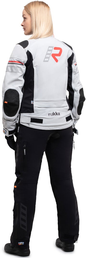 Rukka Armatou-R wasserdichte Damen Motorrad Textiljacke hellgrau/schwarz/rot 44 Abbildung 4
