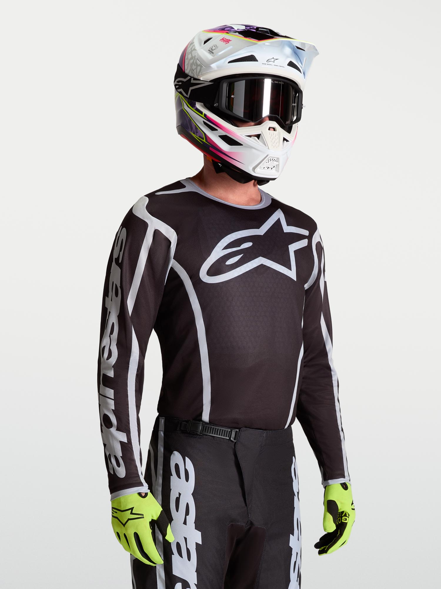Alpinestars Fluid Apex V2 モトクロスジャージ 黒/銀 M 図4