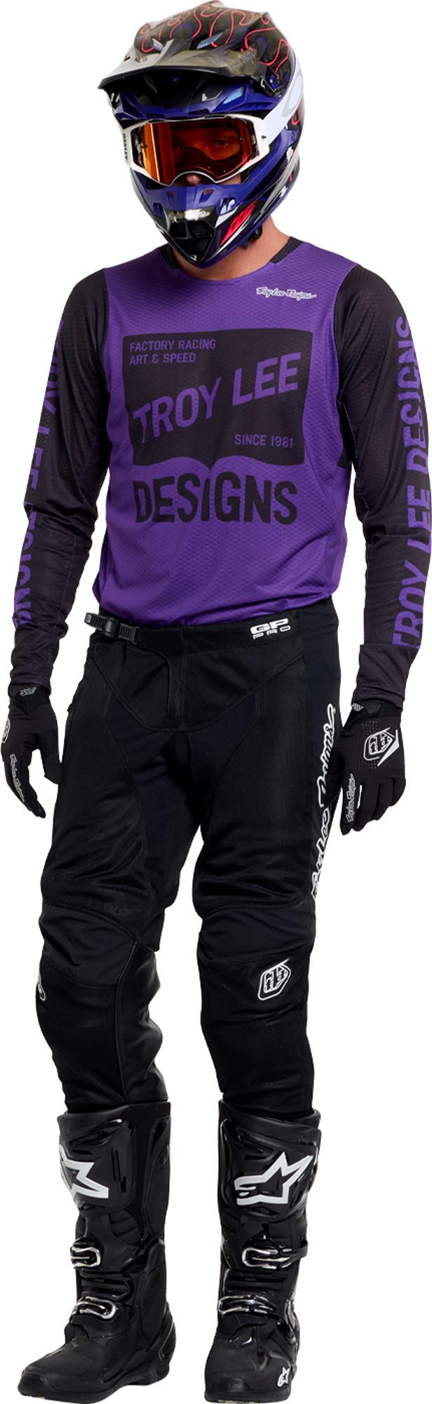 Troy Lee Designs GP Pro Air Locked Motocrosstrøje lilla L Figur 12