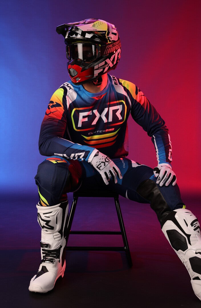 FXR Clutch Pro 2025 Motocross Jersey orange/hellblau/dunkelblau M Abbildung 5