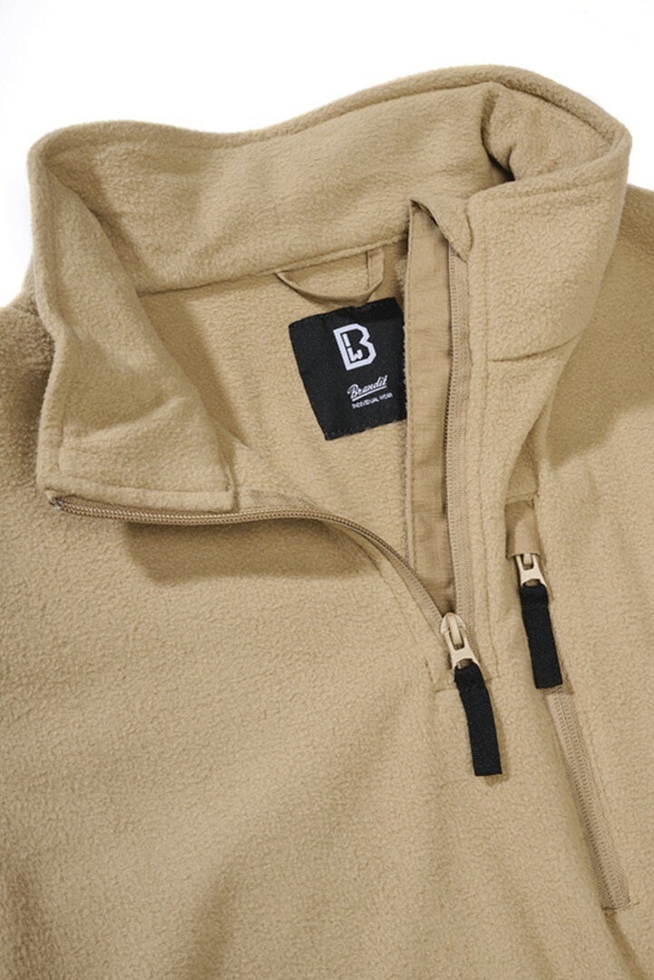 Brandit Fleece Pull demi-zip beige 7XL Figure 4