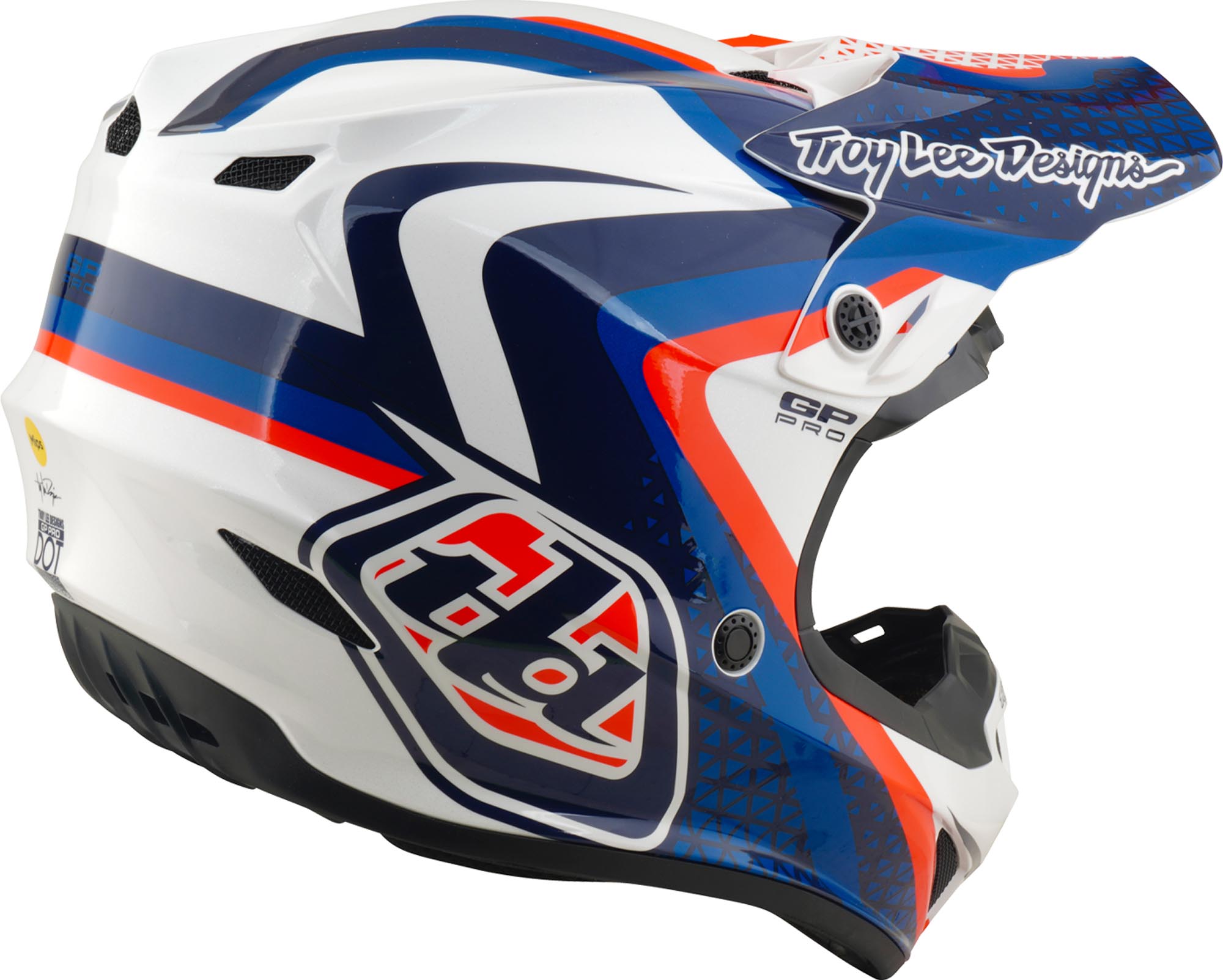 Troy Lee Designs GP Pro MIPS Slides Motocross čelada belo/modro XL (60/61) Slika 4