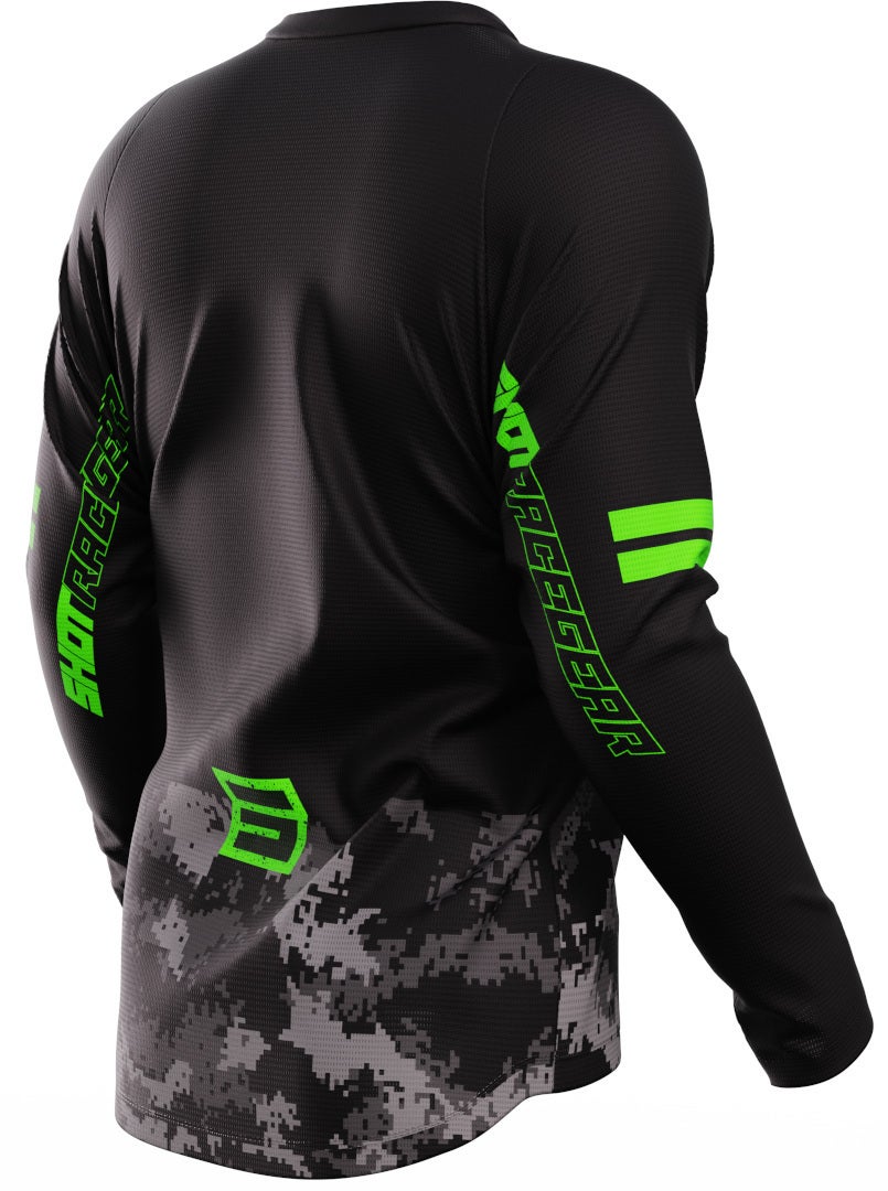 Shot Devo Army Motocross Jersey preto/verde XL Figura 2