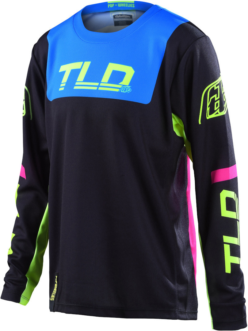 Troy Lee Designs GP Fractura Tricou de motocross pentru tineret negru/galben-neon XS Figura 1