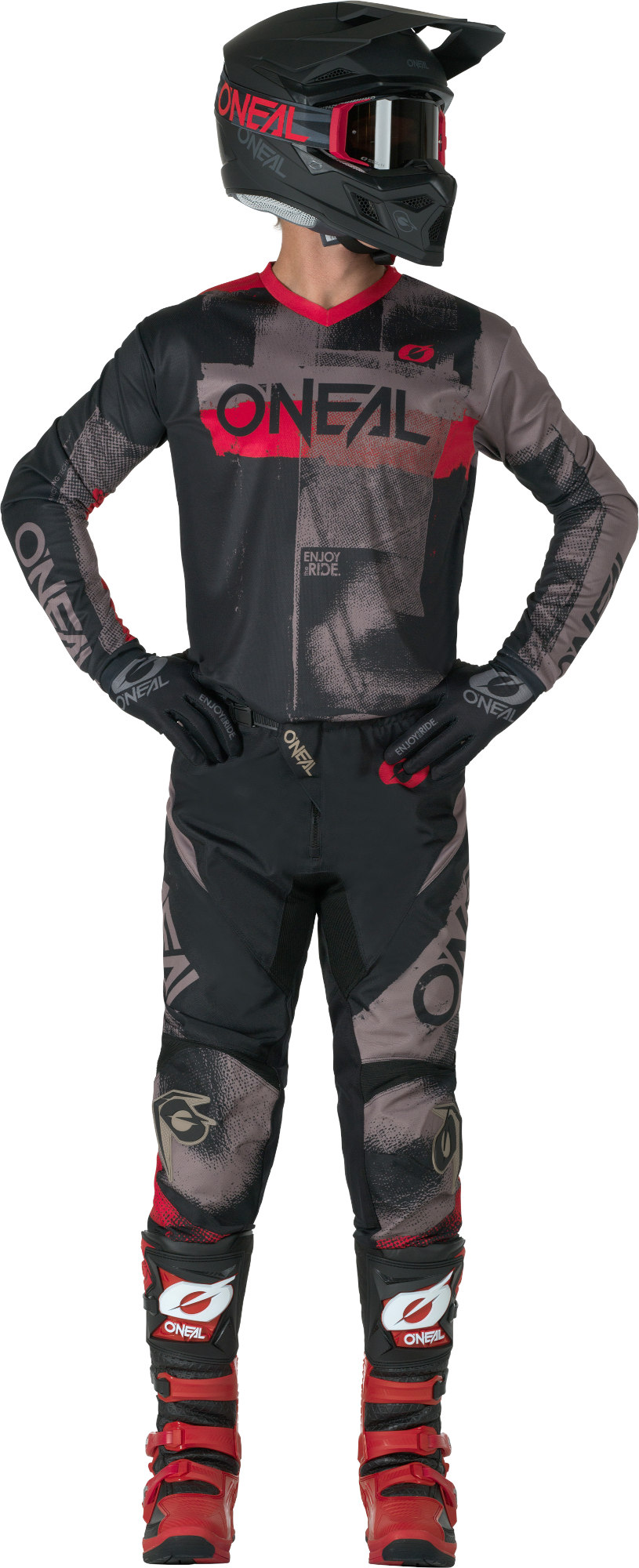 Oneal ELEMENT ROLLER Motorcross broek grijs/rood 42 Figuur 3