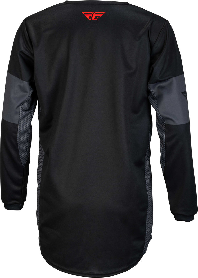 Fly Racing Kinetic Khaos Tricou de motocross pentru tineret Negru/Gri/Roșu YL Figura 2