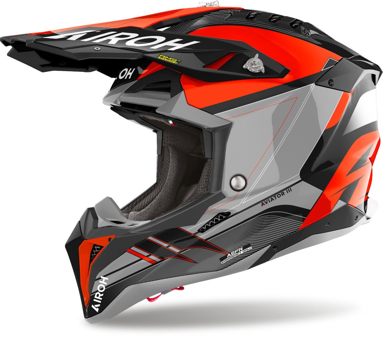Airoh Aviator 3 Saber Motocross Helm grau/orange M (57/58) Abbildung 1