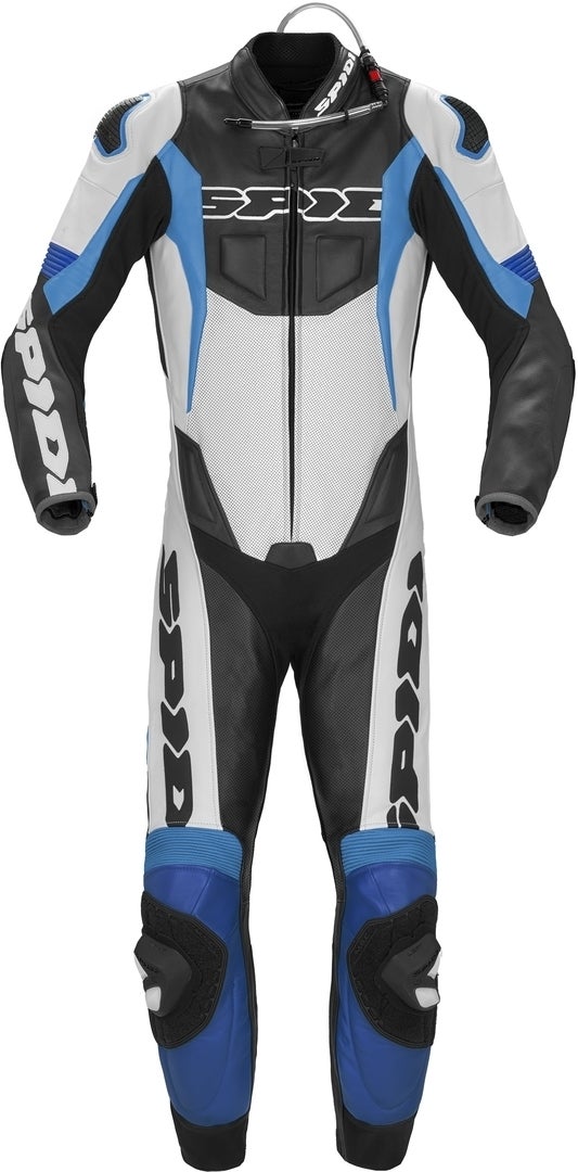 Spidi Sport Warrior Pro Perforated One Piece Motorcycle Leather Suit black/blue 52 Figure 1