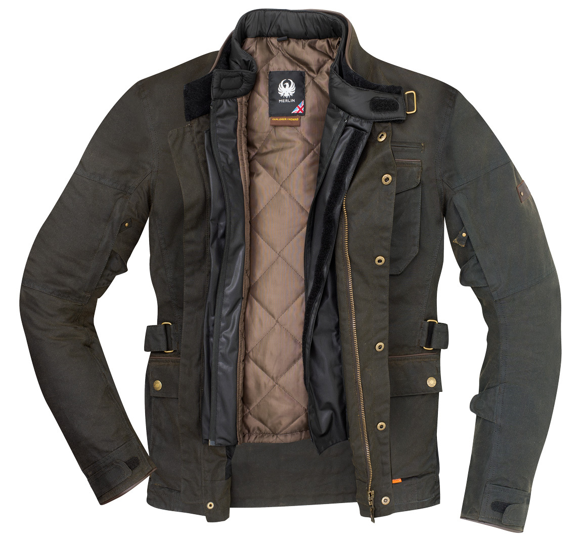 Merlin Monty D3O Wax Explorer Motorcycle Textile Jacket olive L Figure 4