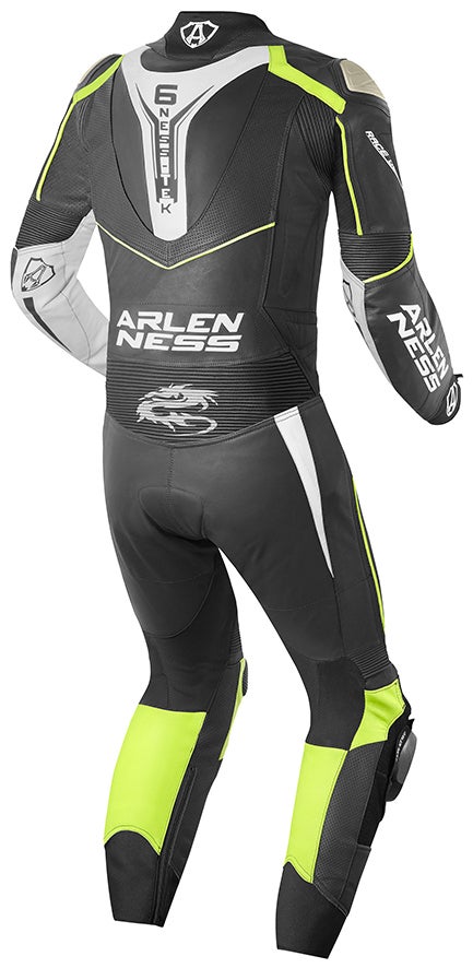 Arlen Ness Sugello Combinaison en cuir de moto une pièce Noir/Blanc/Jaune 54 Figure 2