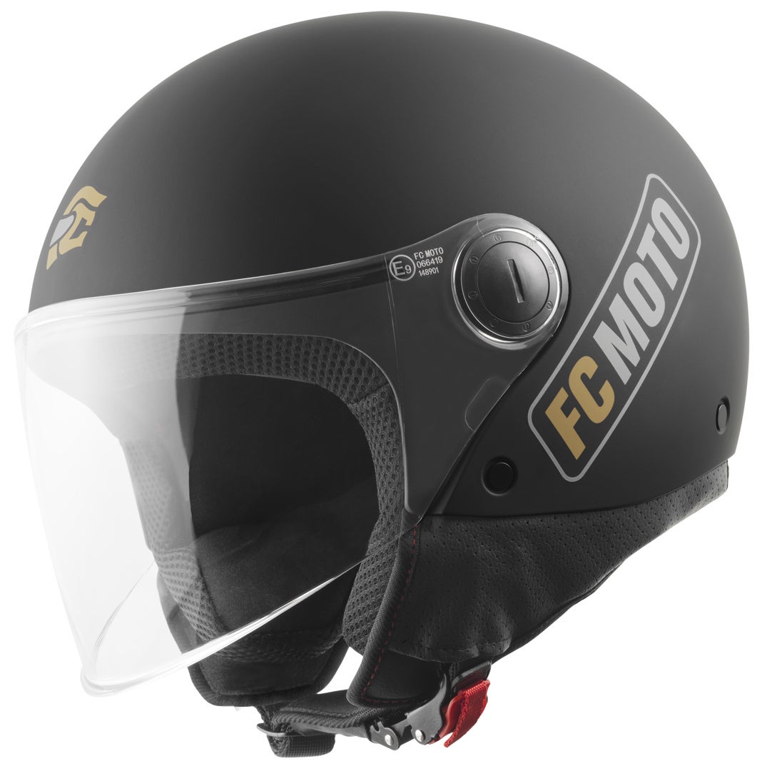 FC-Moto Square-RS Jet hjelm sort mat/guld 2XL Figur 1