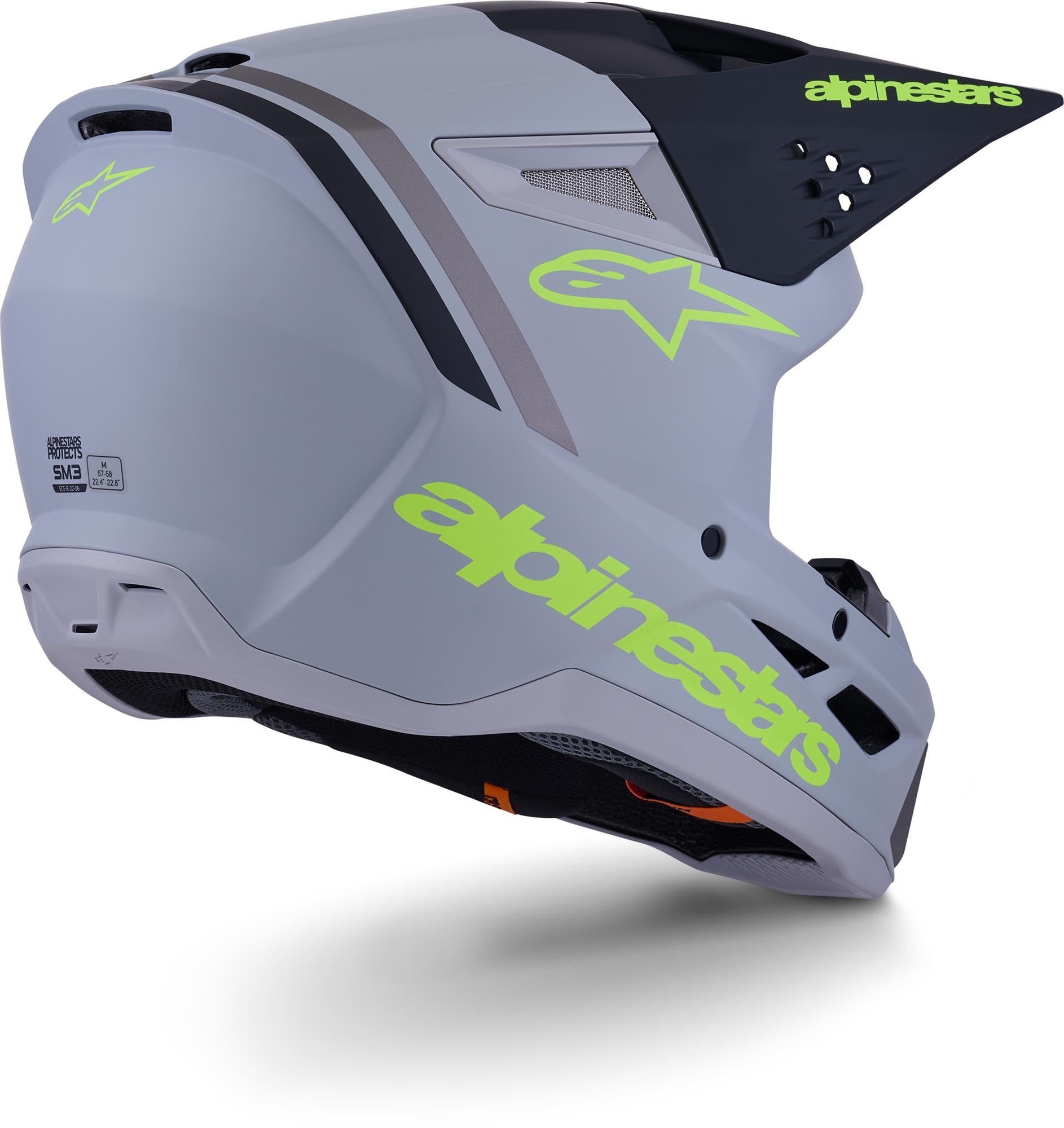 Alpinestars S-M3 Radium Motocross Helmet grey/yellow matt M (57/58) Figure 7