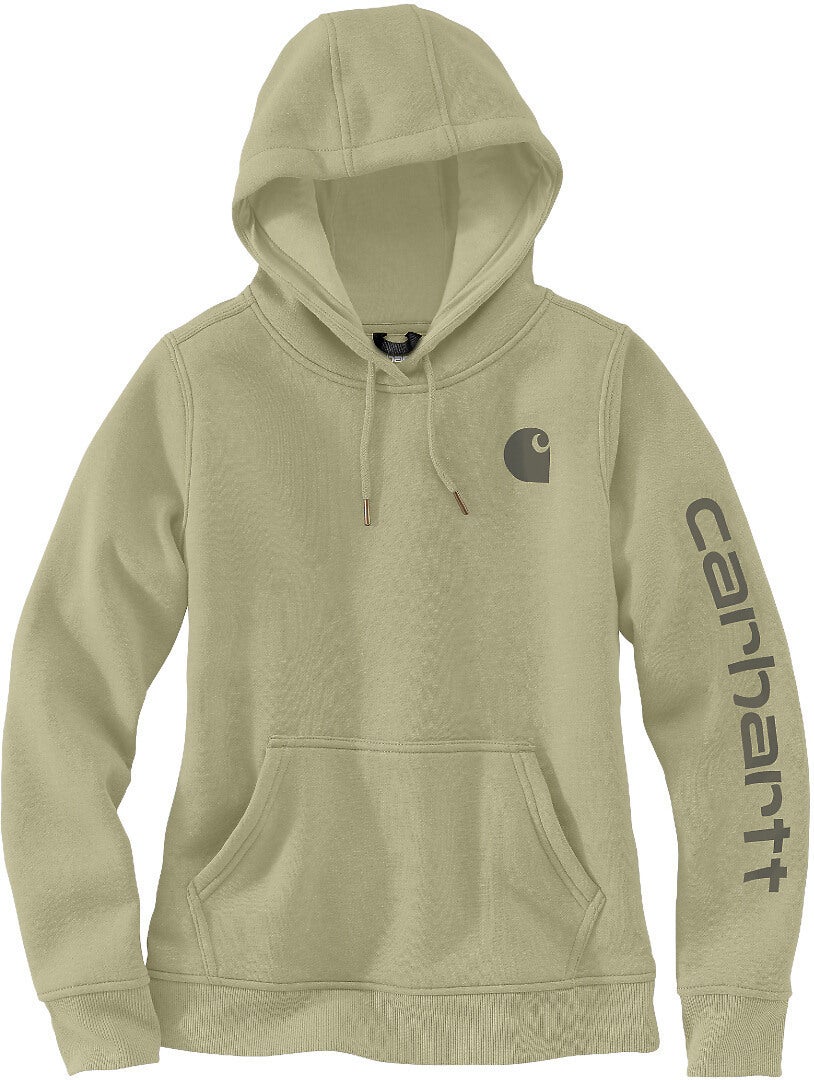 Carhartt Clarksburg Logo Sweat à capuche pour dames Vert clair/vert foncé S Figure 1
