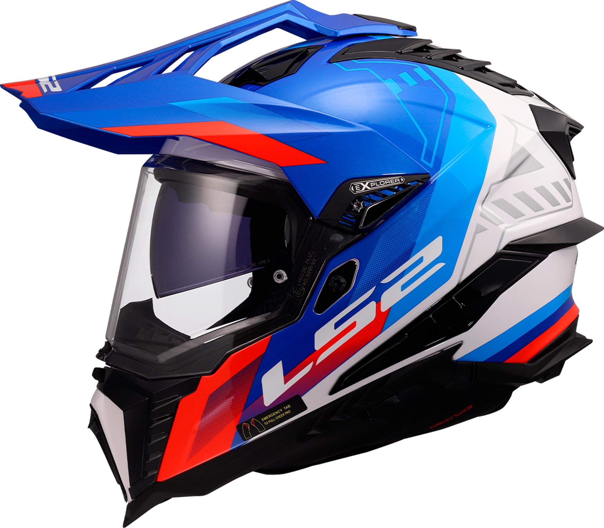 LS2 MX701 Explorer Hexa 耐力头盔 白/蓝/红 男（57/58岁） 图10